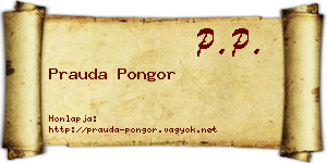 Prauda Pongor névjegykártya